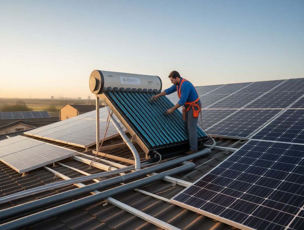 Solar Geyser Installation on Roof